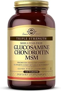 Extra Strength Glucosamine Chondroitin MSM Tablets - Pack of 120 - Bone, Joint and Cartilage Care - Shellfish Free - Gluten-Free