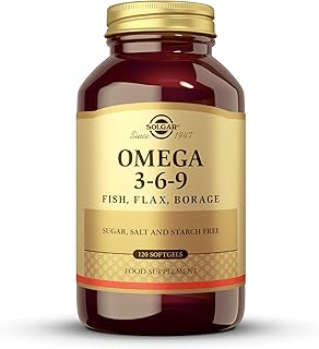 Omega 3-6-9 Softgels - Pack of 120 - Blend of Premium Fish, Flax and Borage Oils – Specially formulated Ratio - Molecularly Distilled to Remove Mercury, PCBs and Heavy Metal contaminants