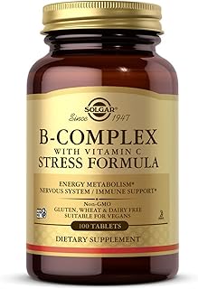 Vitamin B-Complex with Vitamin C Tablets - Pack of 100 - High Strength B-Complex - Energy, Immune and Nervous System Support - Vegan, Gluten Free and Kosher