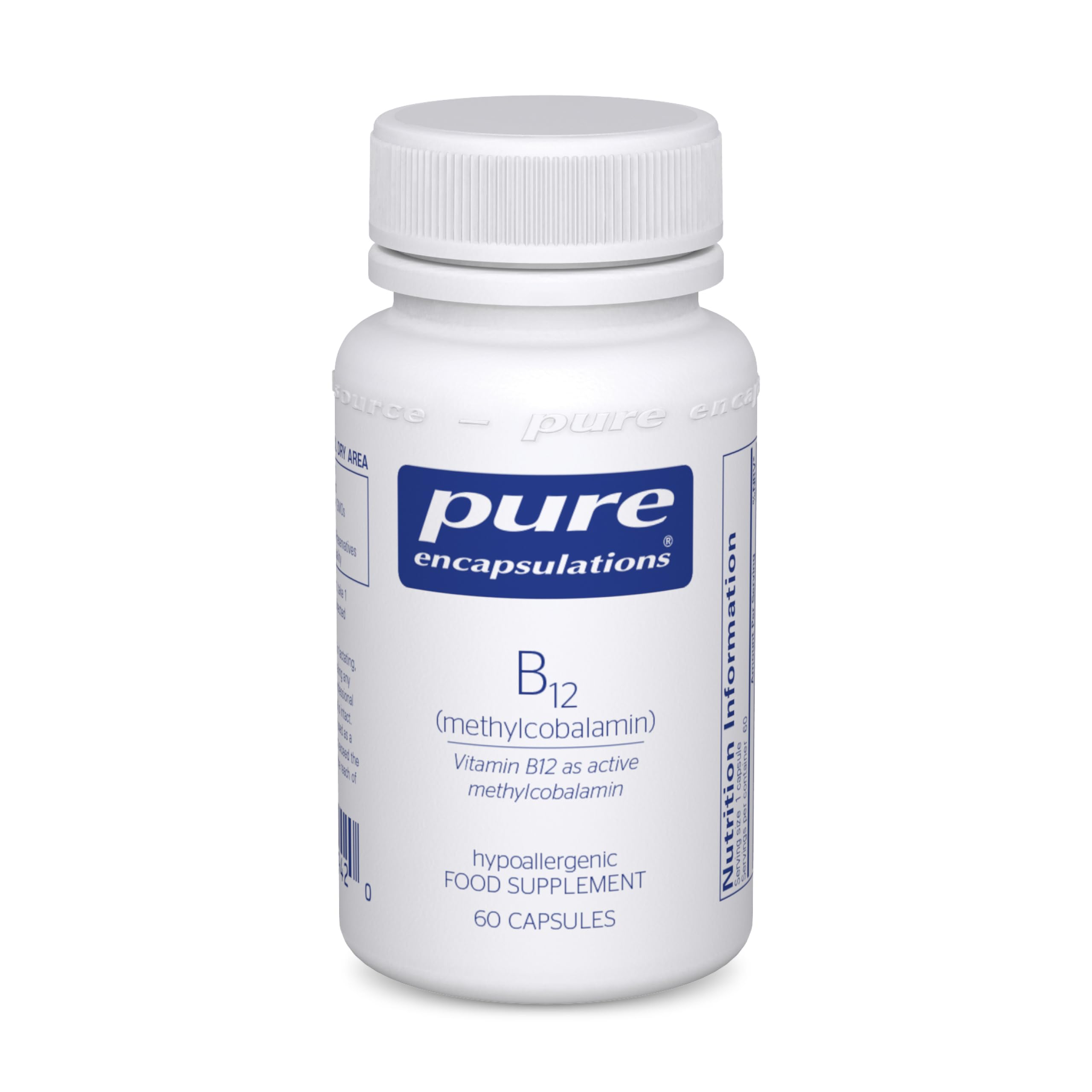 Vitamin B12 Methylcobalamin 1000 UG - Advanced Vitamin B12 for a Healthy Nervous System - 60 Capsules