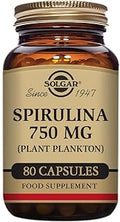 750 mg Spirulina Tablets - Pack of 80 - Natural Dietary Supplement - High Concentration of Nutrients - Vegan, Gluten Free and Kosher
