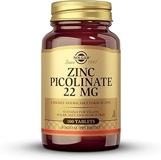 Zinc Picolinate 22 Mg Tablets - Healthy Skin, Hair and Nails - Highly absorbable Premium Form, Easy to Swallow - Vegan, Pack of 1, 100 Tablets