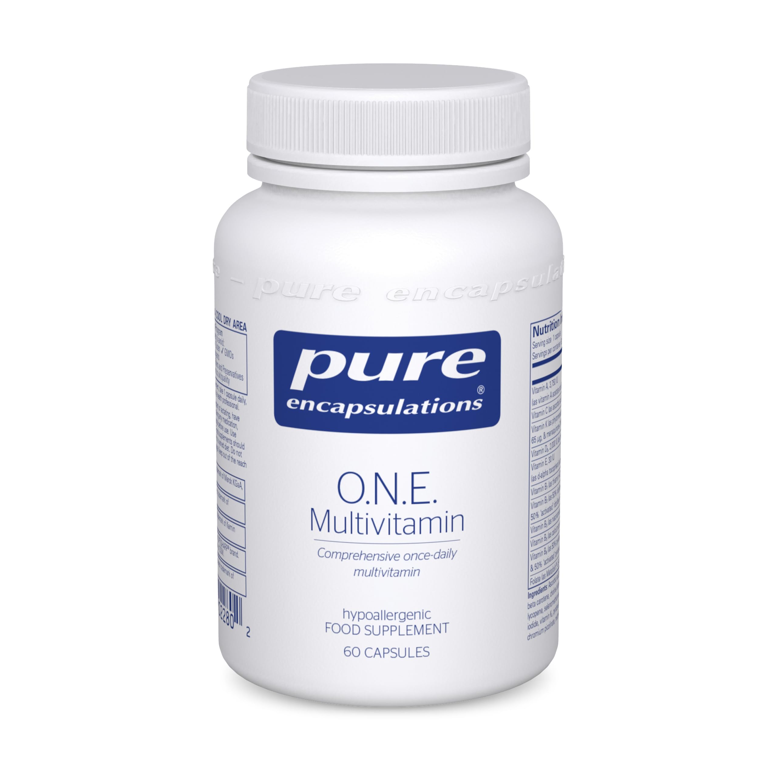 O.N.E. Multivitamin - Comprehensive Once-Daily Multivitamin - with Vitamins A, B1, B2, B3, B5, B6, C, D, E, K, Folate & Selenium - 60 Capsules