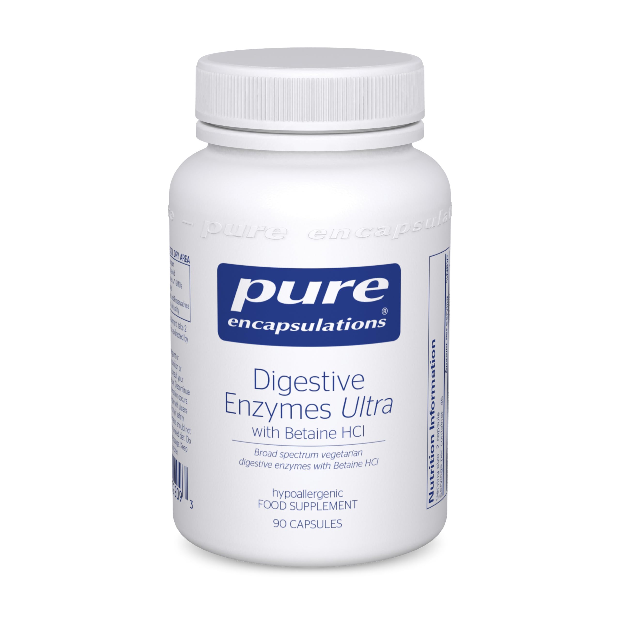 Digestive Enzymes Ultra with Betaine HCl - Vegetarian Digestive Enzymes - Lactose, Protein & Fat Digestion - 90 Capsules