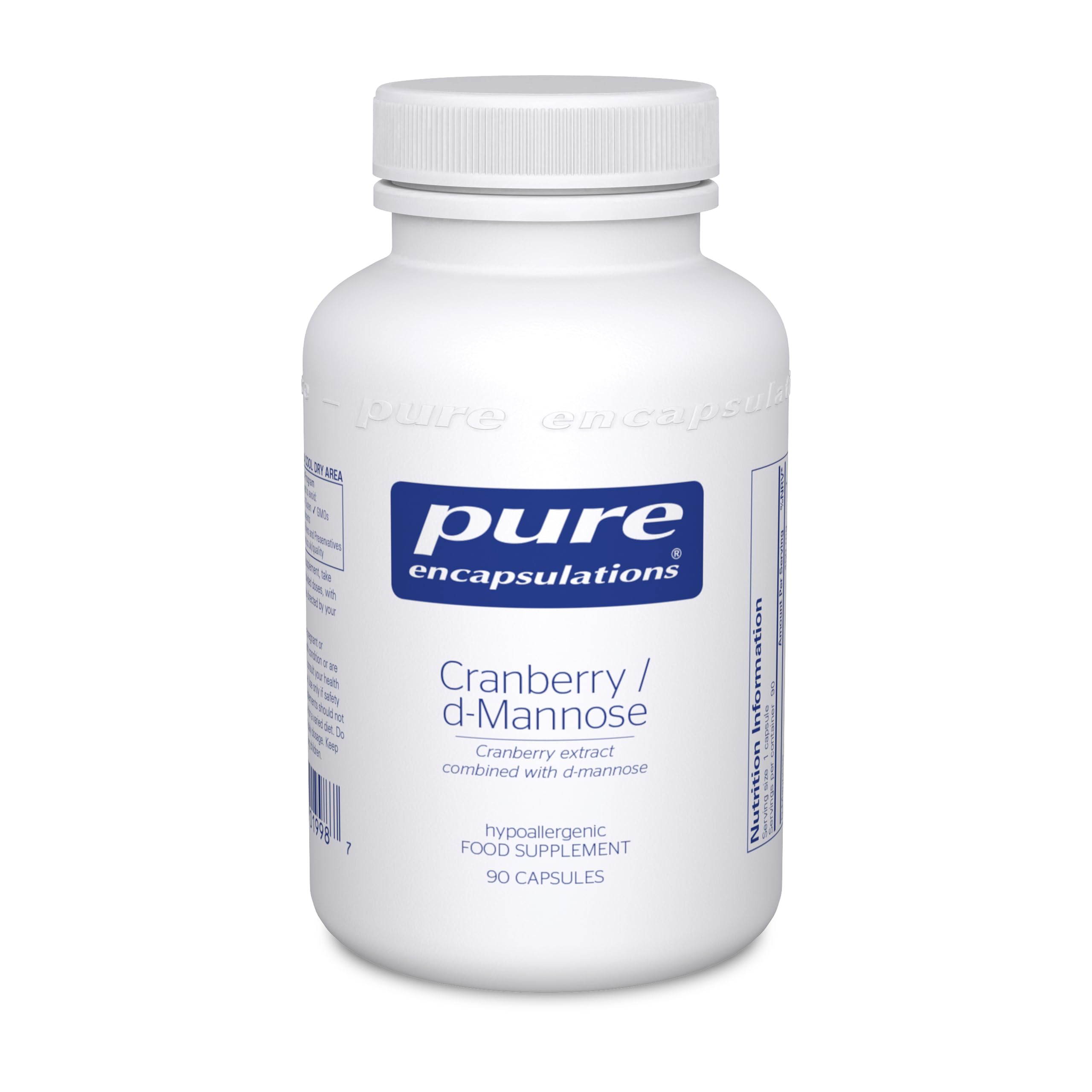 Cranberry/D-Mannose - Cranberry Extract Combined with D-Mannose - 90 Vegetarian Capsules
