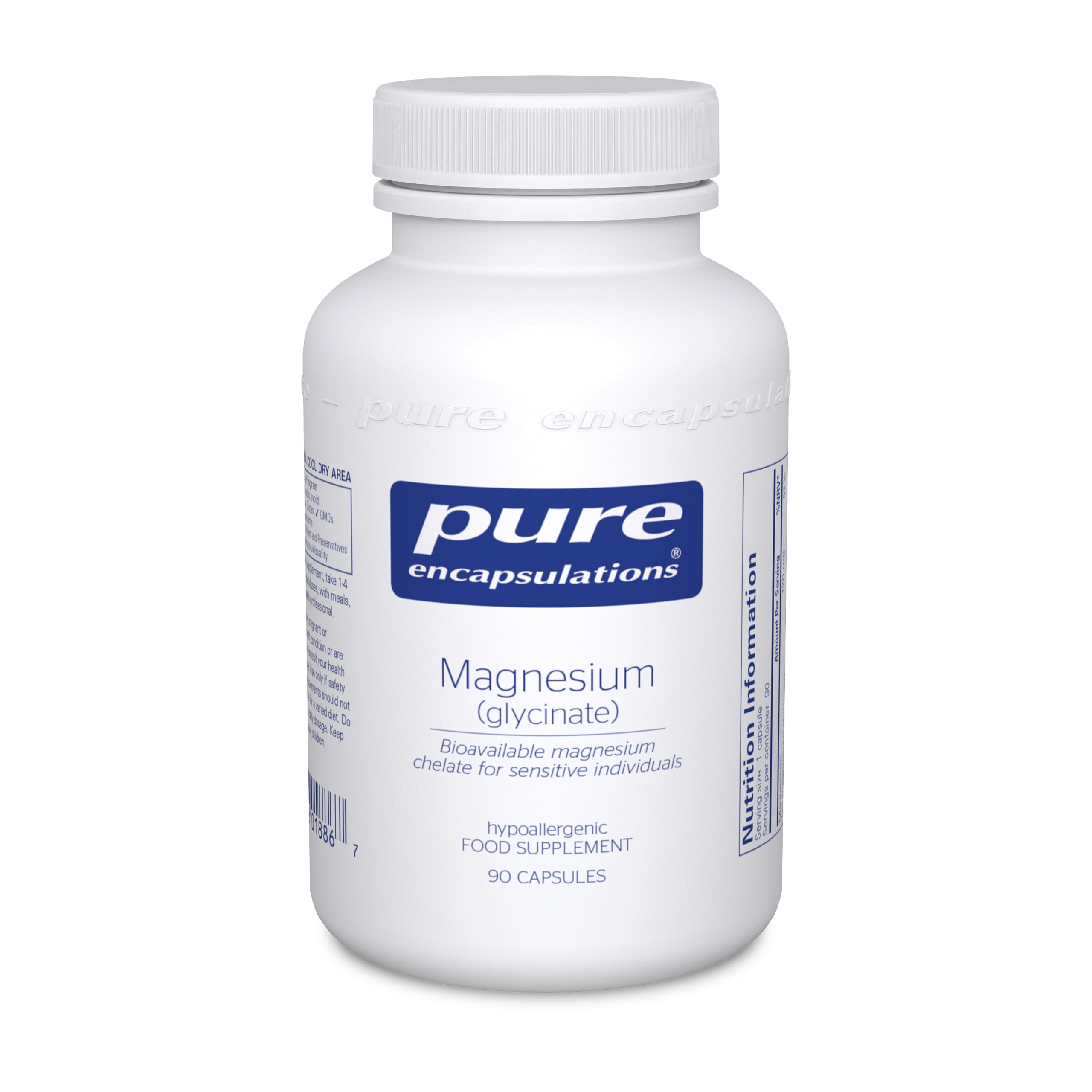 Magnesium Glycinate 120mg - Bioavailable Magnesium Chelate Tiredness and Fatigue Supplement - 90 Capsules