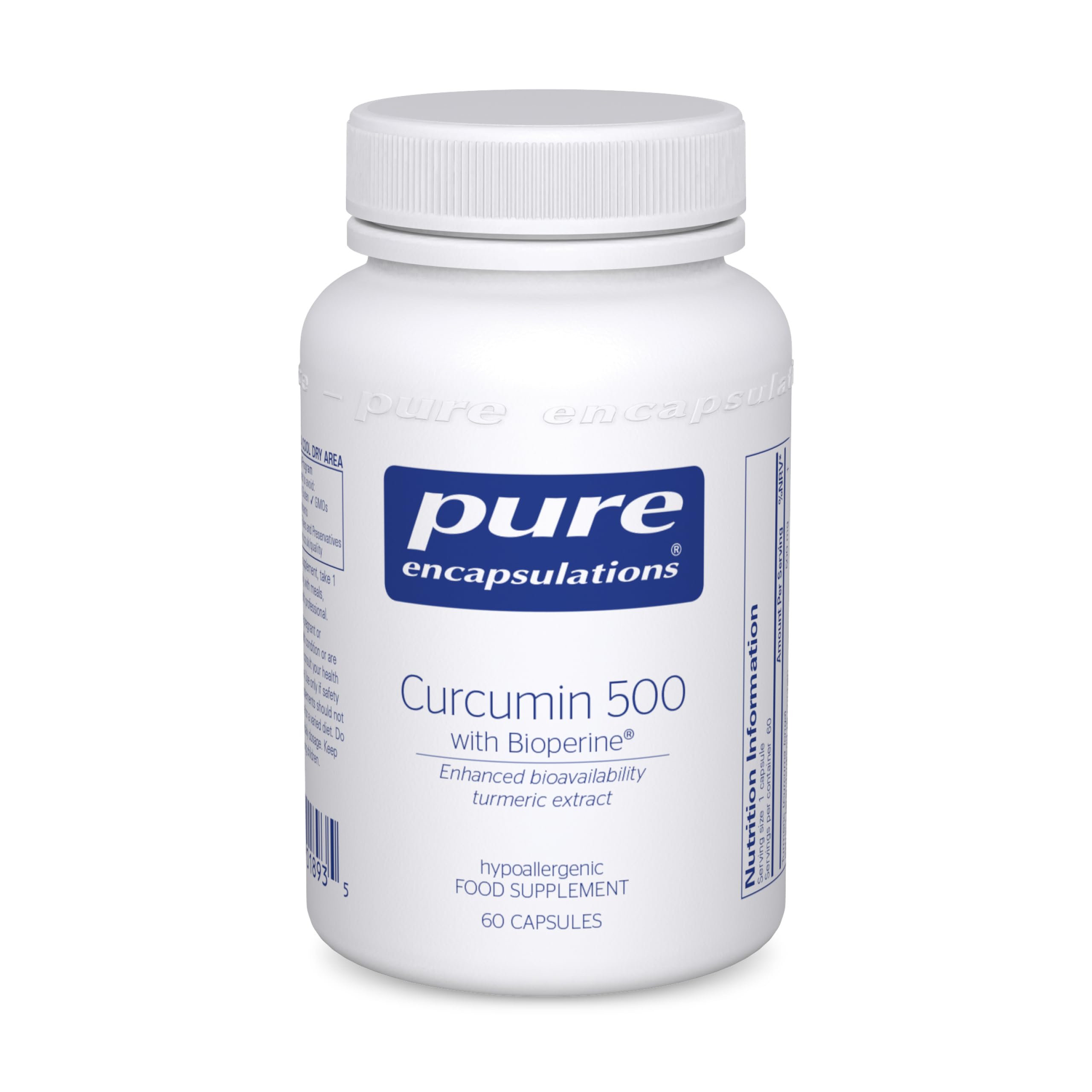 Curcumin 500 with Bioperine - Enhanced Bioavailability - Turmeric Extract - 60 Capsules