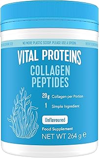 Collagen Peptides Powder Supplement (Type I, III), Unflavoured Hydrolyzed Collagen-Hair, Skin, Nail Support Supplement, Paleo, gluten free, Non-GMO, 20g per Serving 264g Canister, 1Pack