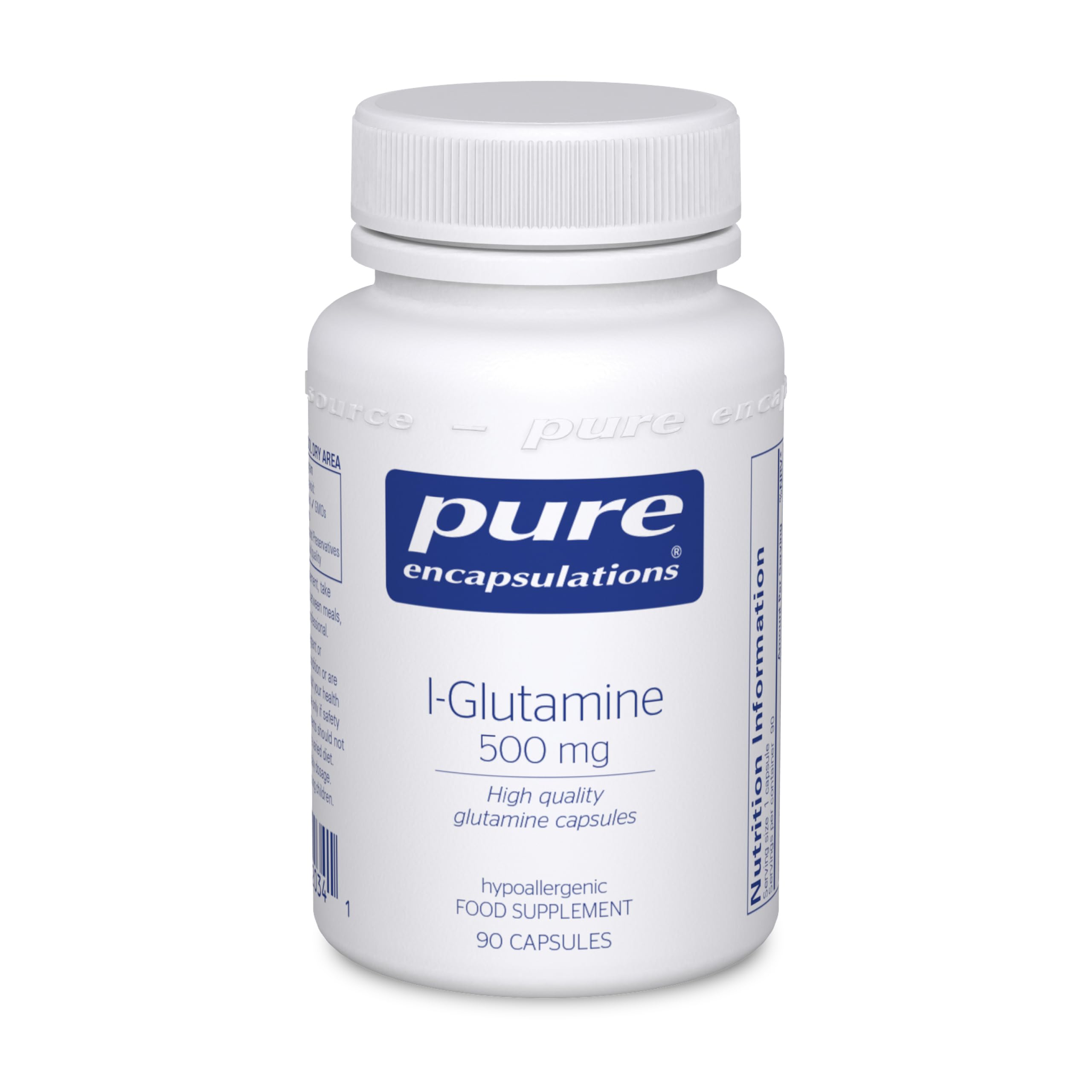 L-Glutamine 500mg - Energy and Immune Support - 90 Capsules