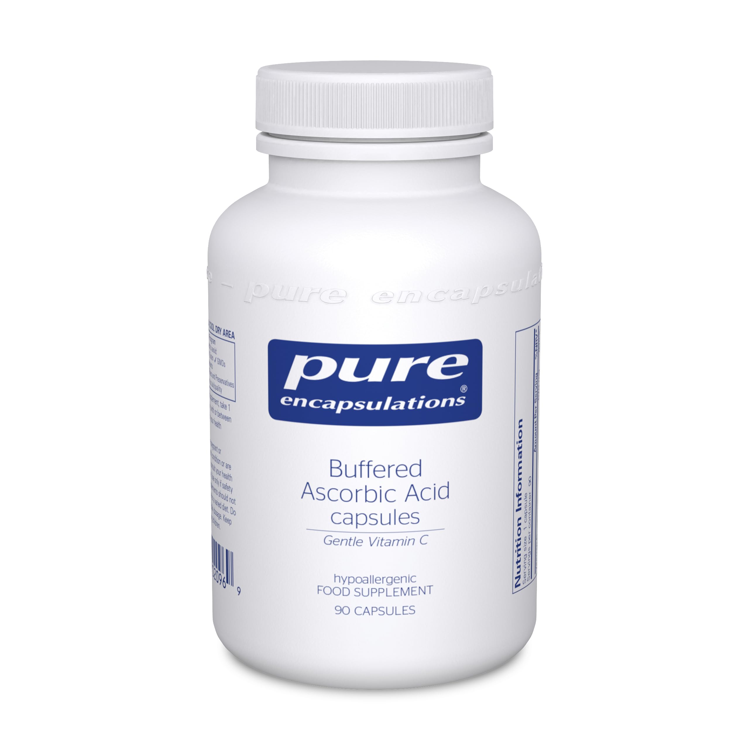 Buffered Ascorbic Acid - Gentle Vitamin C 670mg - with Calcium Ascorbate, Magnesium Ascorbate and Potassium Ascorbate - 90 Capsules
