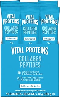 Collagen Peptides, Powder Collagen Supplements in Travel Packs, Unflavoured, Skin Hair Nail Joint Health 10g per Serving 10 Packets (10ct per Box)