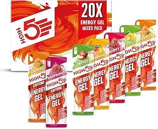 Sport Gel Running Pack - Energy Sachets for Quick Fuel - Natural Fruit Juice, With & Without Caffeine - Perfect for Intense Training: Running, Cycling, Ironman, Football (Mixed Flavours, 20x40g)