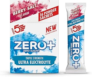 ZERO+ Ultra Electrolytes Hydration Sachets - Triple Strength Hypotonic Sugar Free Electrolytes Powder - Fast Fluid Absorption Rehydration Sachets for Endurance (Berry Salt, 16 x 17.5g)