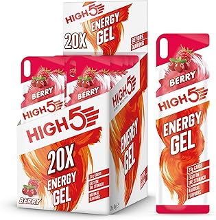 Energy Gels - Quick Release Sports Gels to Power Muscles for Peak Performance - Natural Fruit Juice & Caffeine-Free - On The Go Energy Boost for Running, Cycling and Endurance (Berry, 20 x 40g)