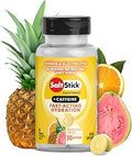 SaltStick Chewable Electrolytes with Caffeine - 60 Tropical Twist Electrolyte Energy Tablets - Just Chew It, Electrolyte Energy Chews for Hydration - 60 Count